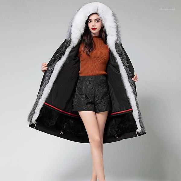 women's fur & faux ckmorls real silver parkas coat women warm thicken hooded female jacket fashion ladies plus size long outwear jacket, Black
women's fur & faux ckmorls real silver parkas coat women warm thicken hooded female jacket fashion ladies plus size long outwear jacket, Black