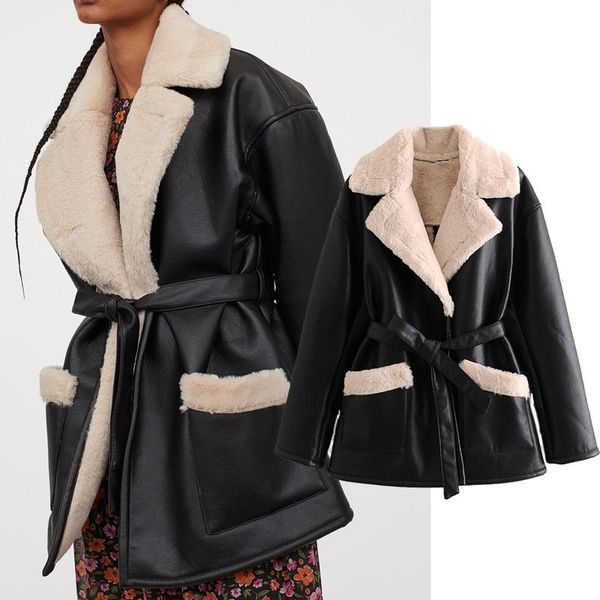 women's jackets 2021 winter thickening furry leather jacket women solid color female pu coat loose oversized womens short parka, Black;brown
women's jackets 2021 winter thickening furry leather jacket women solid color female pu coat loose oversized womens short parka, Black;brown
