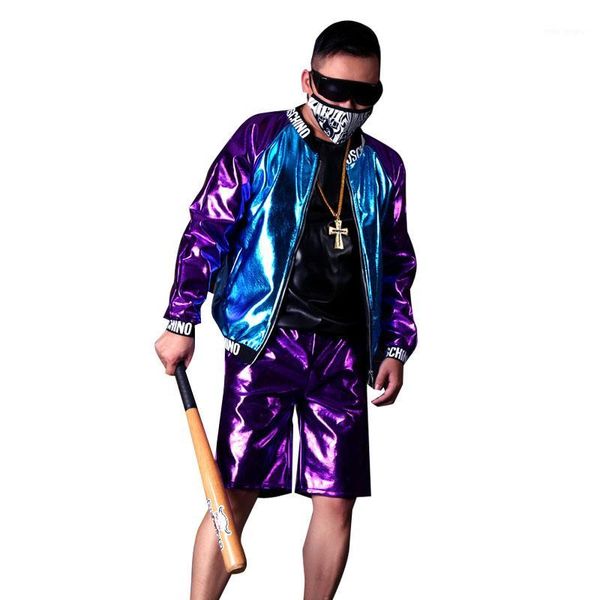 custom made costumes men hip hop blue purple splice pu leather jacket male fashion casual streetwear coat stage clothes1, Black
custom made costumes men hip hop blue purple splice pu leather jacket male fashion casual streetwear coat stage clothes1, Black