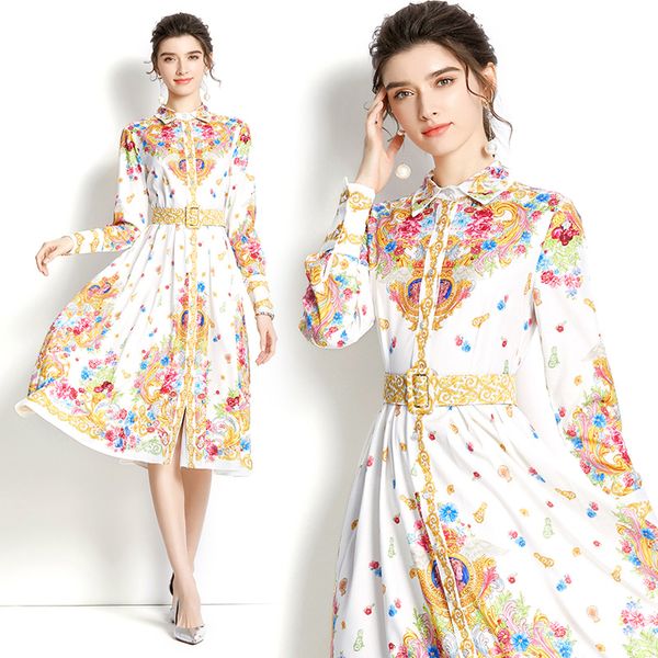 2022 paisley floral vintage shirt dress women designer long sleeve lapel party slim a-line midi dresses spring autumn fashion office lady pr, Black;gray
2022 paisley floral vintage shirt dress women designer long sleeve lapel party slim a-line midi dresses spring autumn fashion office lady pr, Black;gray