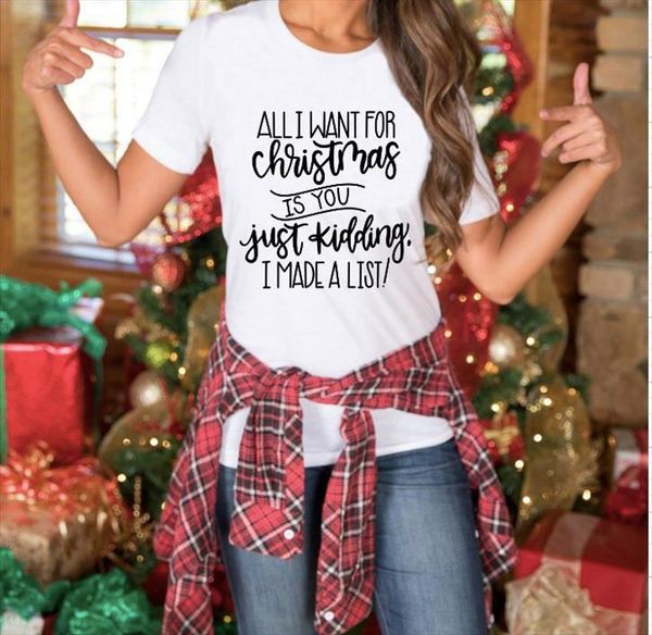 all i want for christmas t shirt kidding funny slogan list women fashion creative present shirt red cotton quote tee top, White
all i want for christmas t shirt kidding funny slogan list women fashion creative present shirt red cotton quote tee top, White