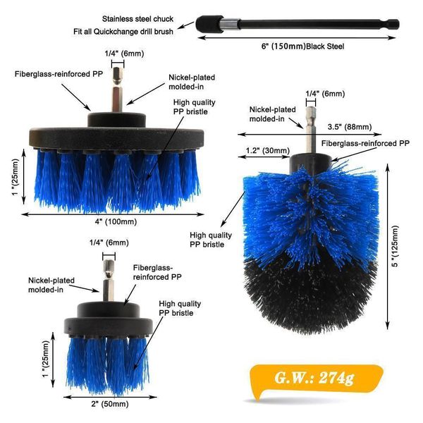 4pcs/set power scrubber drill brush kit electric cleaning brush with extension for car,grout, tiles,bathroom, kitchen & q jllrld
4pcs/set power scrubber drill brush kit electric cleaning brush with extension for car,grout, tiles,bathroom, kitchen & q jllrld