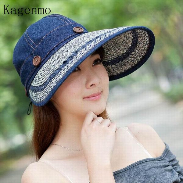 wide brim hats kagenmo 2021 style straw thin sun hat bone women summer cap outdoor sunscreen big lady beach two wear, Blue;gray
wide brim hats kagenmo 2021 style straw thin sun hat bone women summer cap outdoor sunscreen big lady beach two wear, Blue;gray