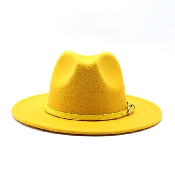 wide brim hats women fedora felted solid band belt classic simple jazz caps formal dress wedding yellow red black winter hat, Blue;gray
wide brim hats women fedora felted solid band belt classic simple jazz caps formal dress wedding yellow red black winter hat, Blue;gray