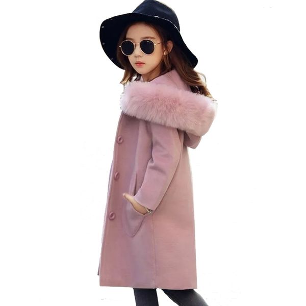 autumn winter girls fashion thickening large fur collar wool coat jacket lj200826, Blue;gray
autumn winter girls fashion thickening large fur collar wool coat jacket lj200826, Blue;gray