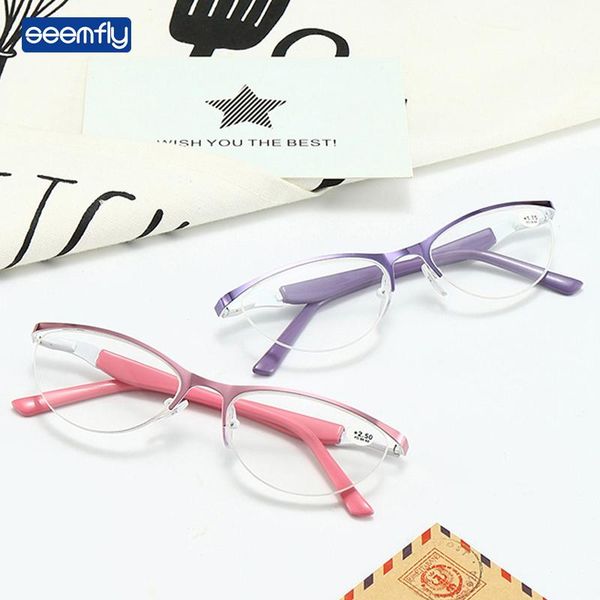 fashion sunglasses frames seemfly metal lady trend two-color electroplating glasses frame spring leg half anti-blue ray cat eye plain unisex, Black
fashion sunglasses frames seemfly metal lady trend two-color electroplating glasses frame spring leg half anti-blue ray cat eye plain unisex, Black