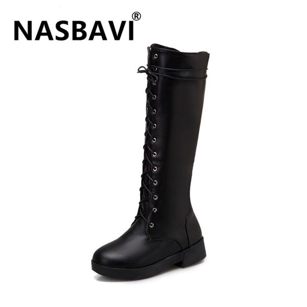 boots shoes women mid heel platform winter pu leather zipper cross-tied knee-high round toe non-slip, Black
boots shoes women mid heel platform winter pu leather zipper cross-tied knee-high round toe non-slip, Black