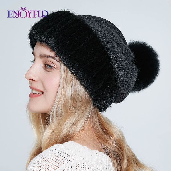 enjoyfur зимнего мех норки и шерсть шляпа для женщин warm мода big помпонных женского caps new solid knit beanies 201027, Blue;gray
enjoyfur зимнего мех норки и шерсть шляпа для женщин warm мода big помпонных женского caps new solid knit beanies 201027, Blue;gray