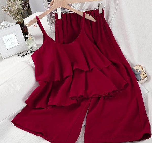 zcwxm 2020 beach style solid women two piece outfits ruffles short camis elastic high waist ankle-length pants chiffon set, Gray
zcwxm 2020 beach style solid women two piece outfits ruffles short camis elastic high waist ankle-length pants chiffon set, Gray
