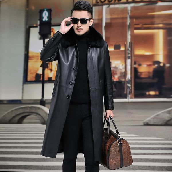 men's leather & faux jacket men sheepskin genuine fur collar mens windbreaker jaqueta de couro zp8527 yy701, Black
men's leather & faux jacket men sheepskin genuine fur collar mens windbreaker jaqueta de couro zp8527 yy701, Black