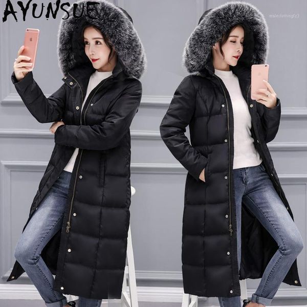 ayunsue winter duck down jacket women long coat hooded warm puffer jacket women's jackets korean doudoune femme hiver k-70201, Black
ayunsue winter duck down jacket women long coat hooded warm puffer jacket women's jackets korean doudoune femme hiver k-70201, Black