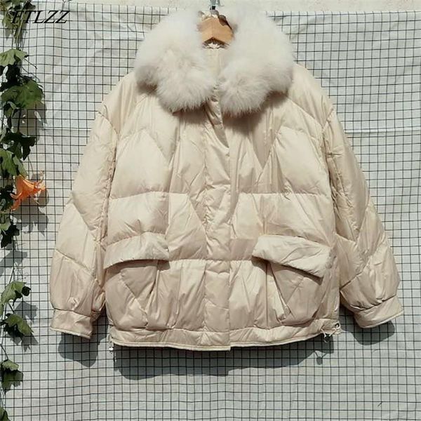 ftlzz new winter women thick warm large natural fur collar hooded down coat 90% white duck down parka loose ladies snow outwear, Black
ftlzz new winter women thick warm large natural fur collar hooded down coat 90% white duck down parka loose ladies snow outwear, Black