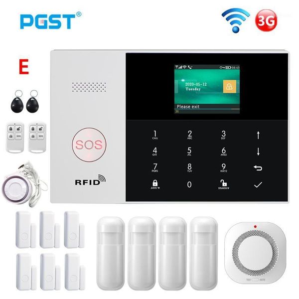 pgst pg105 3g wifi alarm system wireless home security burglar home alarm app remote control with smoke detector1