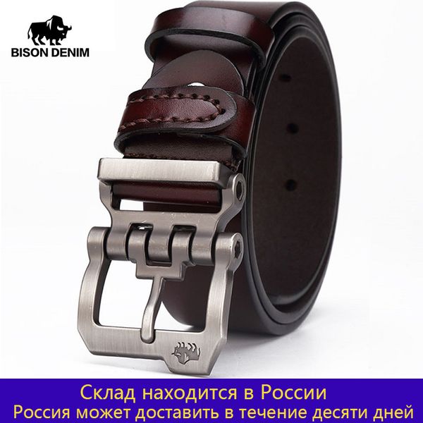 bison denim genuine leather belt for men gift designer jeans belts men's cowskin personality buckle vintage n71223q1228, Black;brown
bison denim genuine leather belt for men gift designer jeans belts men's cowskin personality buckle vintage n71223q1228, Black;brown
