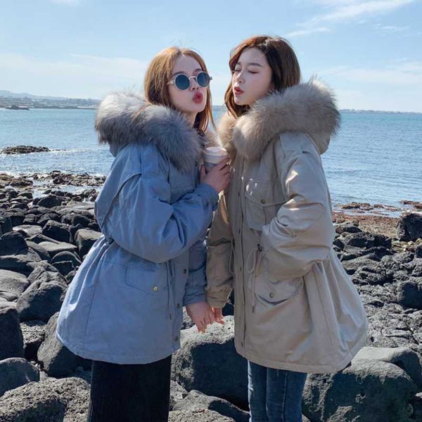 women's down & parkas 2021 winter style jacket loose tooling large wool collar women coat fashion simple trend pure color lady clothes, Black
women's down & parkas 2021 winter style jacket loose tooling large wool collar women coat fashion simple trend pure color lady clothes, Black
