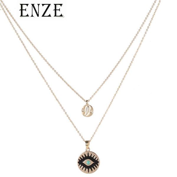chains enze zinc alloy disc eye double layer necklace in jewelry personality woman punk style girl factory wholesale, Silver
chains enze zinc alloy disc eye double layer necklace in jewelry personality woman punk style girl factory wholesale, Silver