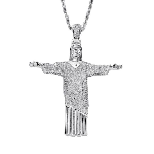 iced out jesus cross big pendant mens hip hop necklace 2 colors fashion cz stone necklace for man women gift 201013, Silver
iced out jesus cross big pendant mens hip hop necklace 2 colors fashion cz stone necklace for man women gift 201013, Silver