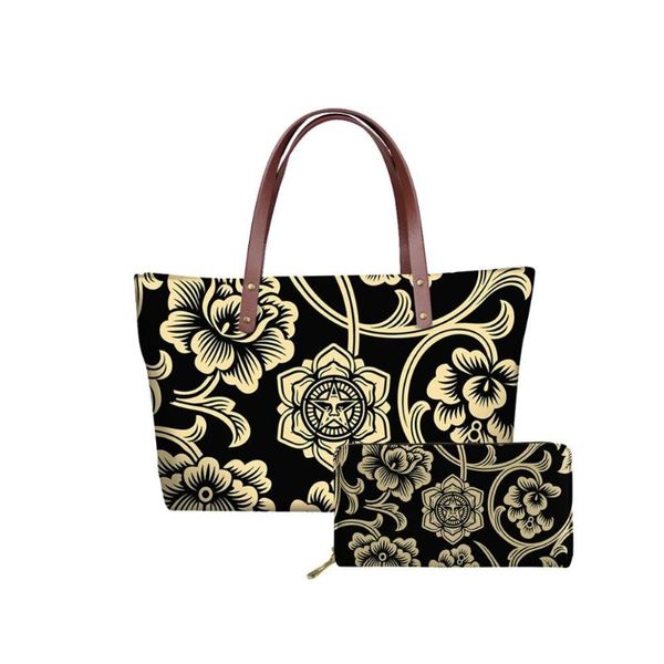 

hycool purses and handbags set ladies hawaii flower polynesian traditional tribal tote hand bags for women designer luxury pouch