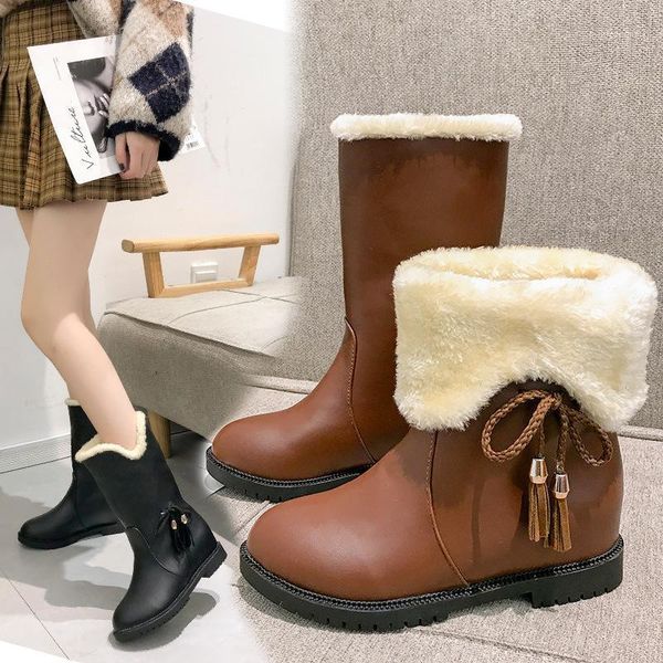 boots flat with casual mid calf for women round toe butterfly-knot autumn solid winter ladies shoes concise1, Black
boots flat with casual mid calf for women round toe butterfly-knot autumn solid winter ladies shoes concise1, Black
