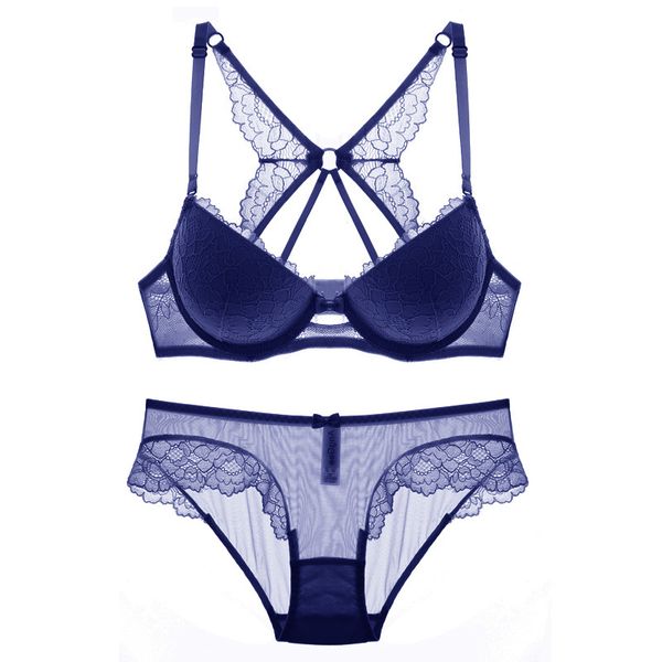 europe and american lace temptation removable strap deep v gather bra set thick padded women underwear 4 colors available, Red;black
europe and american lace temptation removable strap deep v gather bra set thick padded women underwear 4 colors available, Red;black