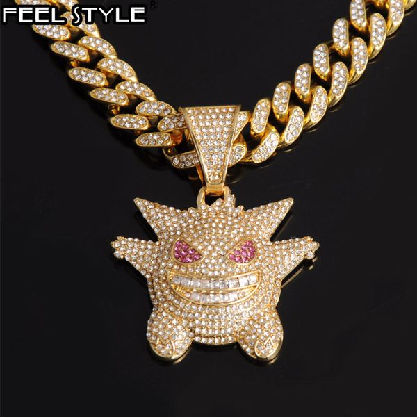 hip hop iced out gengar bling ghost alloy gold color pendant & necklace 13 mm cuban chain for men women jewelryq0115, Golden;silver
hip hop iced out gengar bling ghost alloy gold color pendant & necklace 13 mm cuban chain for men women jewelryq0115, Golden;silver
