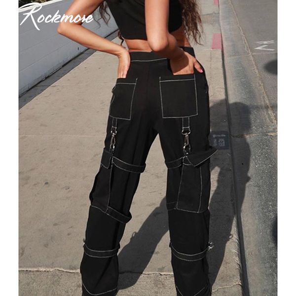 rockmore high waist black cargo pants women plus size ribbon streetwear punk wide leg pants gothic pockets streetwear joggers lj201030, Black;white
rockmore high waist black cargo pants women plus size ribbon streetwear punk wide leg pants gothic pockets streetwear joggers lj201030, Black;white