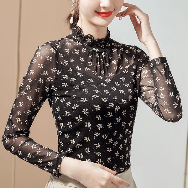 lan xin ge spring dress floral long sleeve base coat 2021 new style foreign style curled collar yarn garment korean women's top, White
lan xin ge spring dress floral long sleeve base coat 2021 new style foreign style curled collar yarn garment korean women's top, White