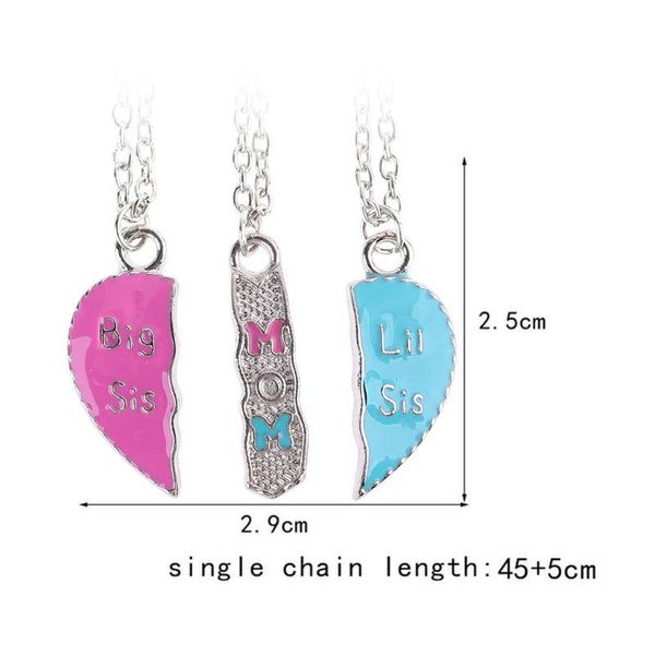 3 pcs/set heart necklace big sis mom little sis carved pendant for mother's day gifts women jewelry charms family daughter, Silver
3 pcs/set heart necklace big sis mom little sis carved pendant for mother's day gifts women jewelry charms family daughter, Silver