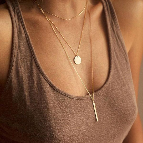 visunion 316l stainless steel necklace set 3 pcs simple link chain round disc bar pendant necklace for women jewelry new, Silver
visunion 316l stainless steel necklace set 3 pcs simple link chain round disc bar pendant necklace for women jewelry new, Silver