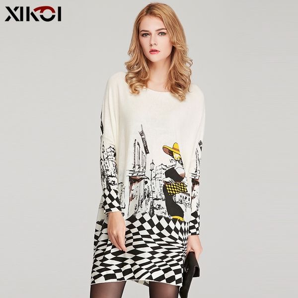 xikoi spring clothes oversized winter sweaters for women knitted print long wool pullovers pull femme warm batwing sleeve jumper y200720, White;black
xikoi spring clothes oversized winter sweaters for women knitted print long wool pullovers pull femme warm batwing sleeve jumper y200720, White;black