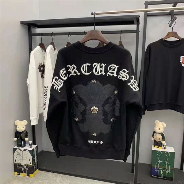 ch croxinchao horseshoe embroidery sanskrit cross leather round neck pullover for men and women, Black
ch croxinchao horseshoe embroidery sanskrit cross leather round neck pullover for men and women, Black