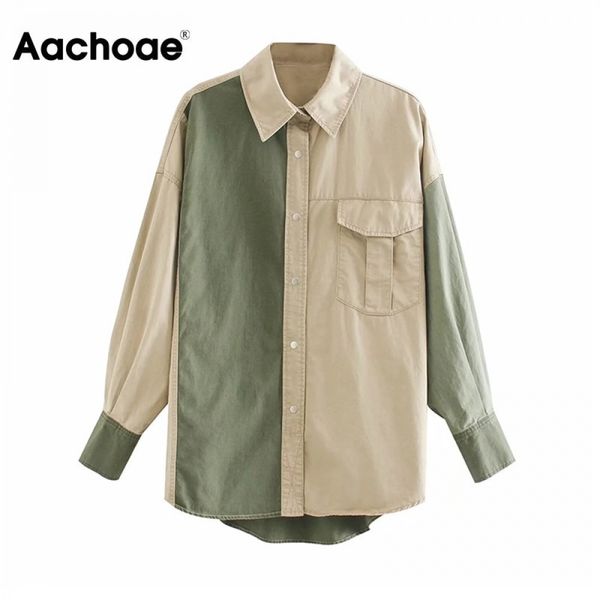 aachoae autumn women shirt jakcet coat boyfriend patchwork jacket loose long sleeve cotton coat ladies streetwear 201023, Black;brown
aachoae autumn women shirt jakcet coat boyfriend patchwork jacket loose long sleeve cotton coat ladies streetwear 201023, Black;brown