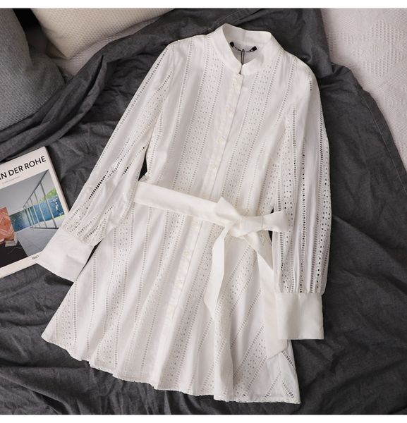 2021 spring autumn hollow out mini shirt dress women long sleeve belt white elegant a-line party dresses ladies vestidos, Black;gray
2021 spring autumn hollow out mini shirt dress women long sleeve belt white elegant a-line party dresses ladies vestidos, Black;gray