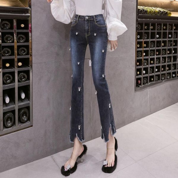 women 2021 spring autumn new fashion high waist stretch horn jeans female slim solid jeans ladies beaded stretch trousers g791, Blue
women 2021 spring autumn new fashion high waist stretch horn jeans female slim solid jeans ladies beaded stretch trousers g791, Blue