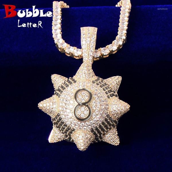 gold color spherical pendant necklaces with tennis chain bling black cubic zircon men's hip hop rokas jewelry1, Silver
gold color spherical pendant necklaces with tennis chain bling black cubic zircon men's hip hop rokas jewelry1, Silver