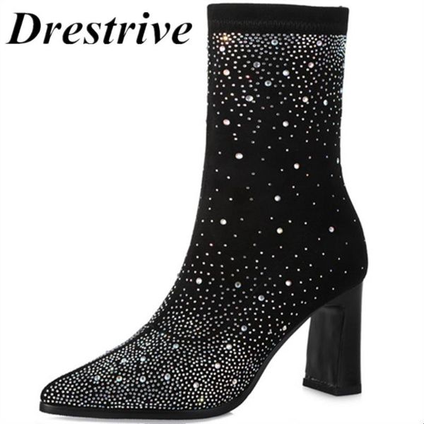 boots drestrive customized women mid calf elastic thick high heel female winter shoes crystal pointed toe big us size 4-13, Black
boots drestrive customized women mid calf elastic thick high heel female winter shoes crystal pointed toe big us size 4-13, Black