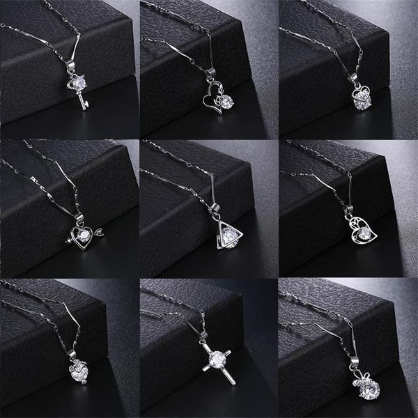 new multiple styles silver color zircon necklace for women ladies geometric heart-shaped pendant necklace party jewelry
new multiple styles silver color zircon necklace for women ladies geometric heart-shaped pendant necklace party jewelry