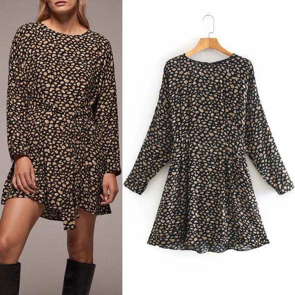2021 new vintage animal printed mini women long sleeve short dress woman autumn winter tied belt elegant ladies dresses znzl, Black;gray
2021 new vintage animal printed mini women long sleeve short dress woman autumn winter tied belt elegant ladies dresses znzl, Black;gray