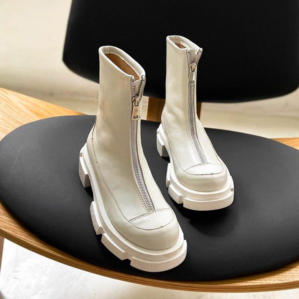 boots deat 2021 spring autumn fashion casual round toe thick bottom front zipper leather single shoes women short cool sf829, Black
boots deat 2021 spring autumn fashion casual round toe thick bottom front zipper leather single shoes women short cool sf829, Black