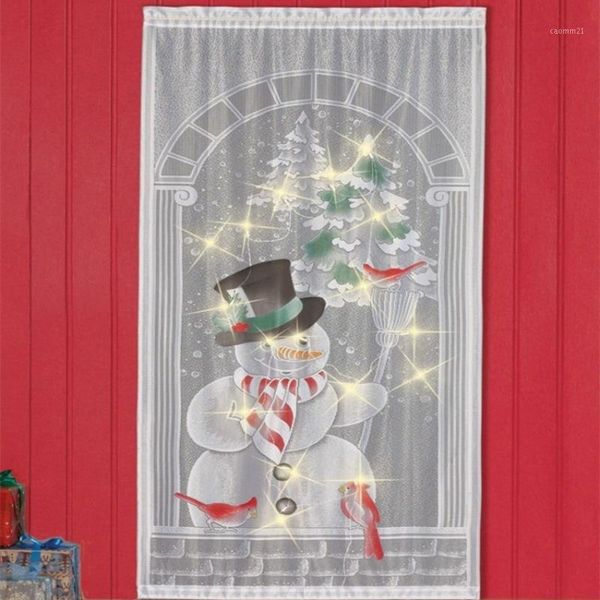 curtain led lighted snowman lace curtain rod pocket window treatment panel holiday decorations 40"w x 84"l1
curtain led lighted snowman lace curtain rod pocket window treatment panel holiday decorations 40"w x 84"l1