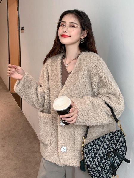 women 2021 autumn winter real wool fur coat female casual jacket sheep shearing overcoat ladies soft fluffy furry outerwear l842, Black
women 2021 autumn winter real wool fur coat female casual jacket sheep shearing overcoat ladies soft fluffy furry outerwear l842, Black