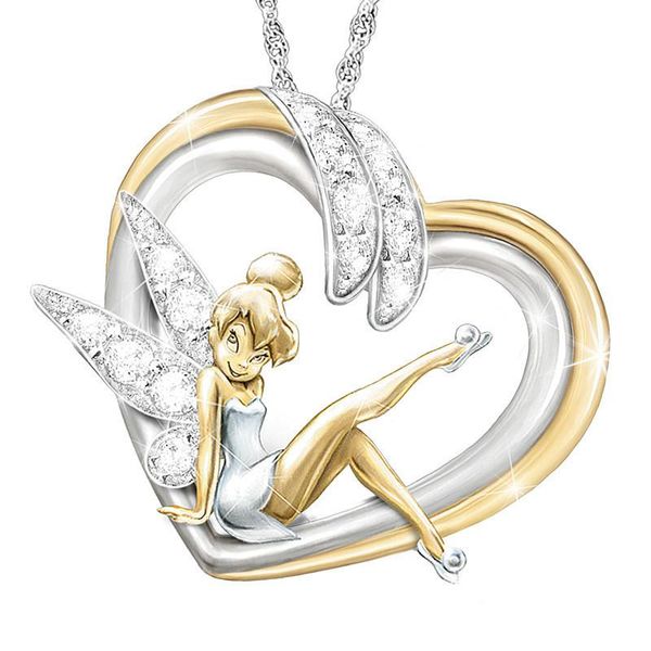 chains berbeny flower fairy elf necklace for women girl cute angel love heart believe crystal pendant jewelry, Silver
chains berbeny flower fairy elf necklace for women girl cute angel love heart believe crystal pendant jewelry, Silver
