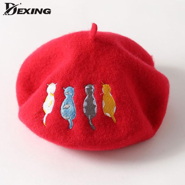 100% wool embroidered cat beret women female autumn winter cute animal berets japanese british korean version tide painter hat, Blue;gray
100% wool embroidered cat beret women female autumn winter cute animal berets japanese british korean version tide painter hat, Blue;gray