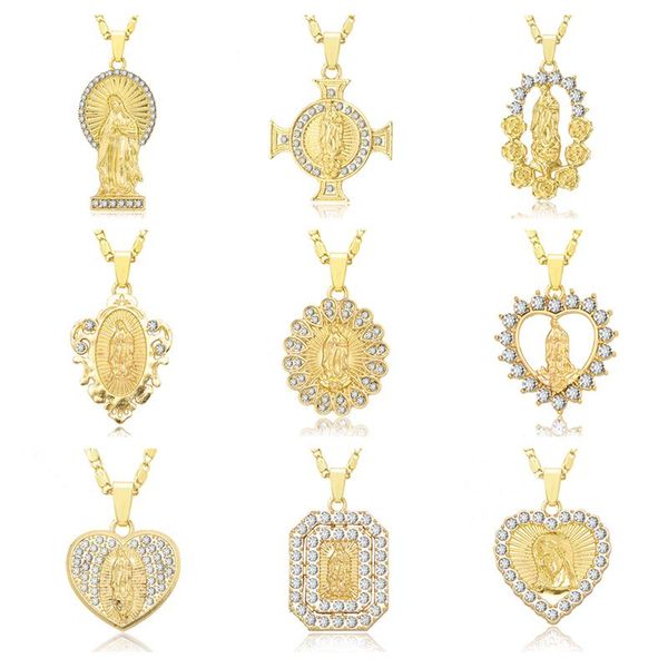 gold silver color holy virgin mary necklaces women zirconia pave heart round pendants prayer god necklaces religion jewelry
gold silver color holy virgin mary necklaces women zirconia pave heart round pendants prayer god necklaces religion jewelry