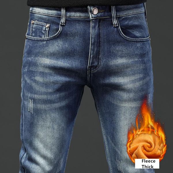 men's jeans shan bao trendy fashion slim classic leather brand clothing winter fleece thick comfortable warm denim blue
men's jeans shan bao trendy fashion slim classic leather brand clothing winter fleece thick comfortable warm denim blue