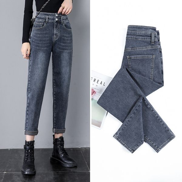 women's vintage high waist straight harlan streetwear loose female hole denim ladies quarter jeans carrot pant, Blue
women's vintage high waist straight harlan streetwear loose female hole denim ladies quarter jeans carrot pant, Blue