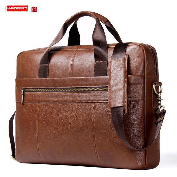 briefcases leather shoulder-bag messenger bag full-grain men's 15.6-inch computer business briefcase
briefcases leather shoulder-bag messenger bag full-grain men's 15.6-inch computer business briefcase