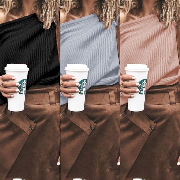 2020 coat new women's bat long sleeve one line collar 2020 coat t-shirt new women's bat long sleeve one line collar t-shirt lltsa, White 
2020 coat new women's bat long sleeve one line collar 2020 coat t-shirt new women's bat long sleeve one line collar t-shirt lltsa, White