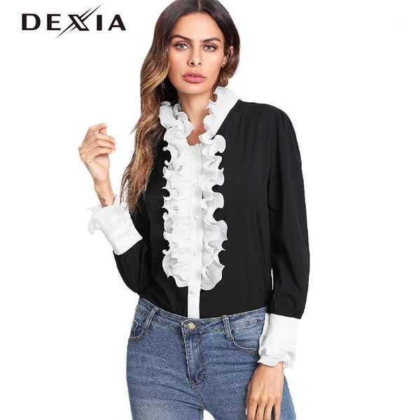 dexia party blouse women patchwork ruffles v-neck office elegant shirt women full long spring vintage black shirt 21001, White
dexia party blouse women patchwork ruffles v-neck office elegant shirt women full long spring vintage black shirt 21001, White