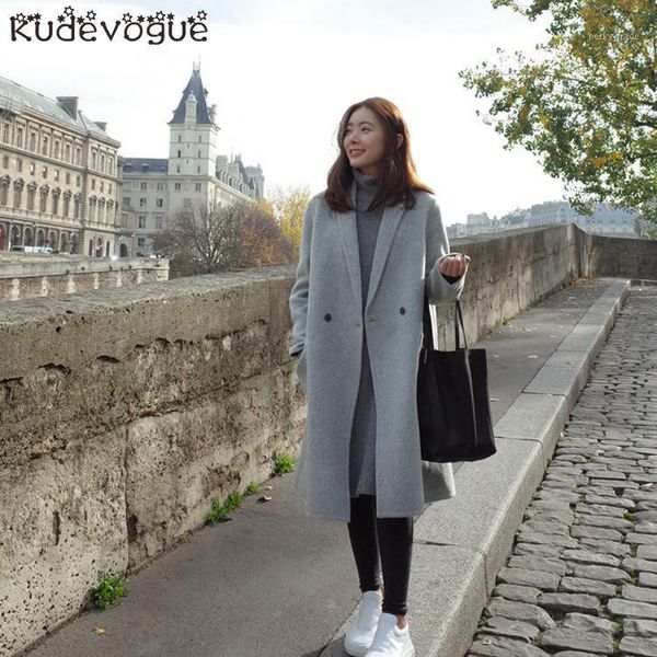 women's wool & blends woolen coat autumn and winter ladies mid-length plus cotton thickened straight trench coat1, Black
women's wool & blends woolen coat autumn and winter ladies mid-length plus cotton thickened straight trench coat1, Black